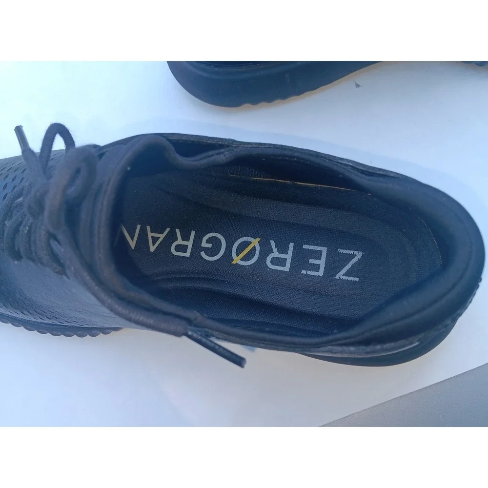 Cole Haan Men's 2.0 Zero Grand Laser Wingtip Oxford‎ Black Sneakers Sz 9M